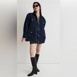 NWOT Madewell Dark Denim Quilted Jacket